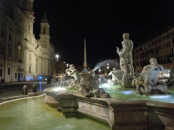 fontane di Roma piazza Navona fontana del moro retro