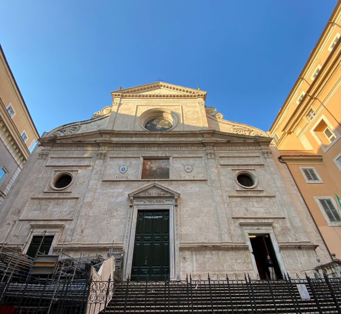 Caravaggio a Roma, facciata di Sant'Agostino