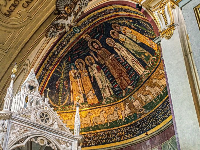 Trastevere medievale, mosaico absidale di Santa Cecilia.