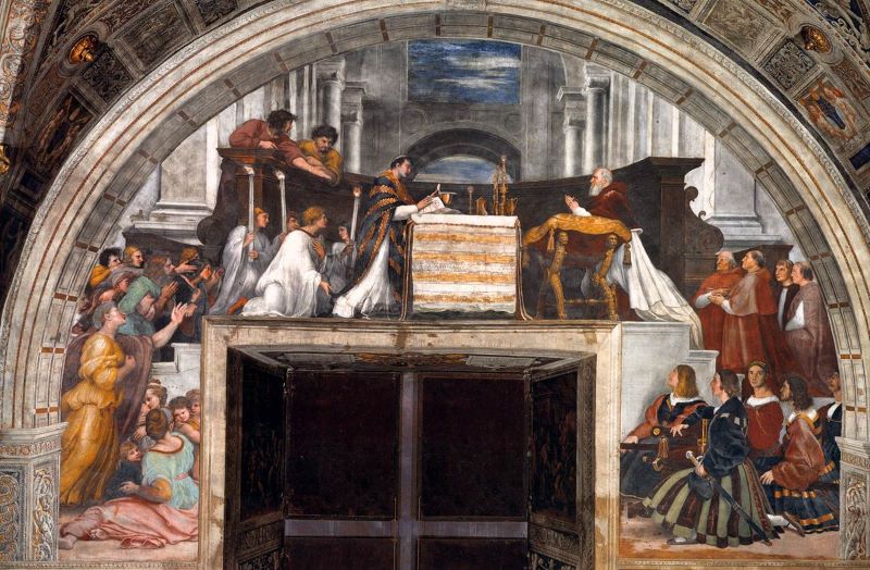 Bolsena la Messa di Bolsena di Raffello alle Stanze Vaticane