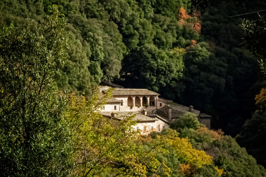 Assisi l'Eremo della Carceri tra il verde del Monte Subasio